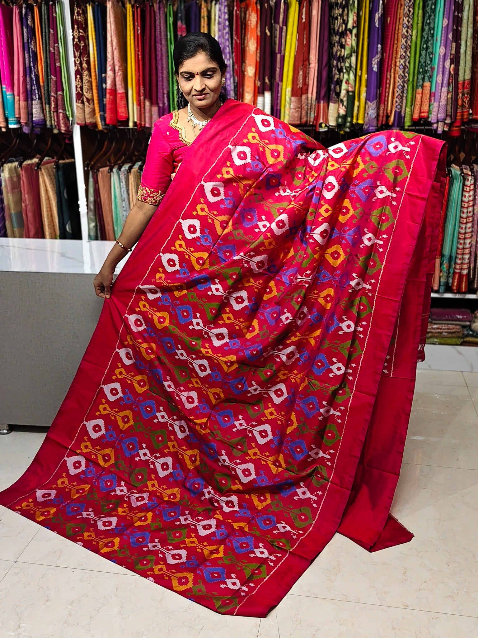 Pochampally pure ikkat combodian pattu saree