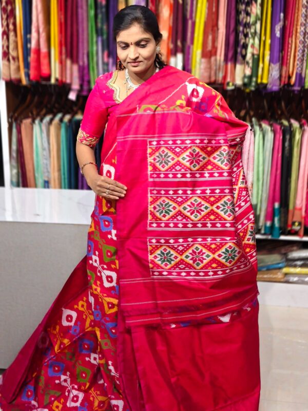 Pochampally pure ikkat combodian pattu saree - Pochampally Sarees by Shreekari Silks