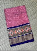 Pochampally pure ikkat pattu double border saree
