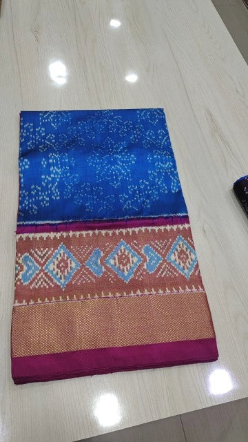 Pochampally pure ikkat pattu double border saree