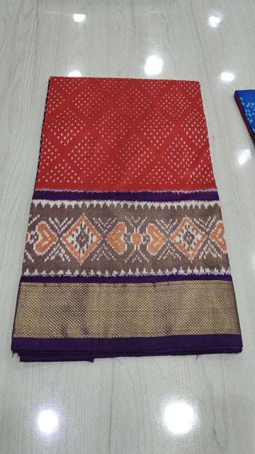 Pochampally pure ikkat pattu double border saree