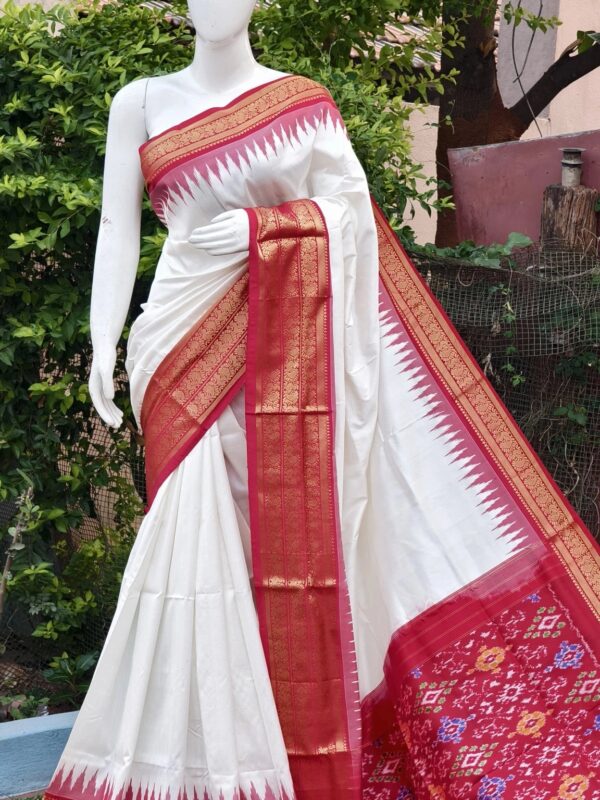 Pochampally ikkat kanchi boarder saree (silk mark certified) - Pochampally Sarees by Shreekari Silks