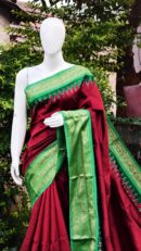 Pochampally ikkat kanchi boarder saree (silk mark certified)