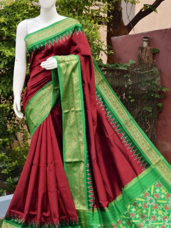 Pochampally ikkat kanchi boarder saree (silk mark certified) - Pochampally Sarees by Shreekari Silks