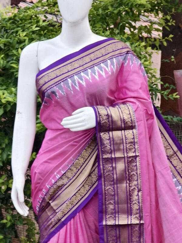 Pochampally ikkat kanchi boarder saree (silk mark certified)
