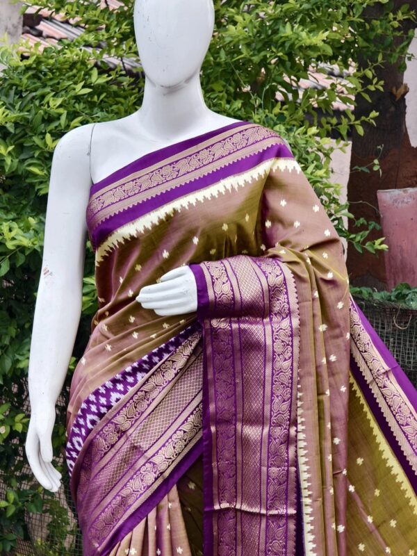 Pochampally ikkat kanchi boarder saree (silk mark certified)