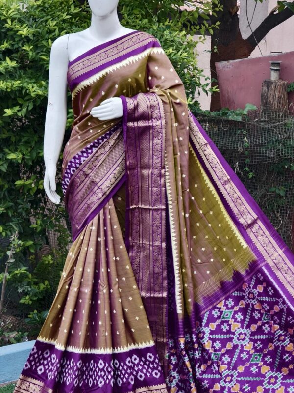 Pochampally ikkat kanchi boarder saree (silk mark certified) - Pochampally Sarees by Shreekari Silks