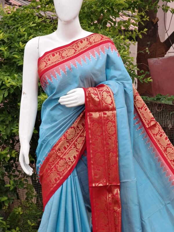 Pochampally ikkat kanchi boarder saree (silk mark certified)