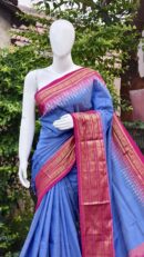 Pochampally ikkat kanchi boarder saree (silk mark certified)