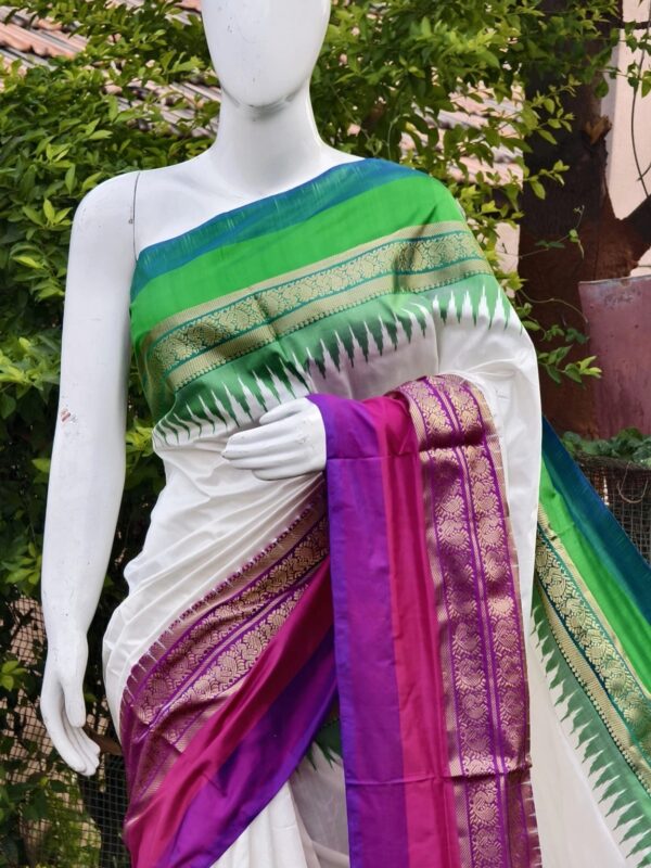 Pochampally ikkat kanchi boarder saree (silk mark certified)