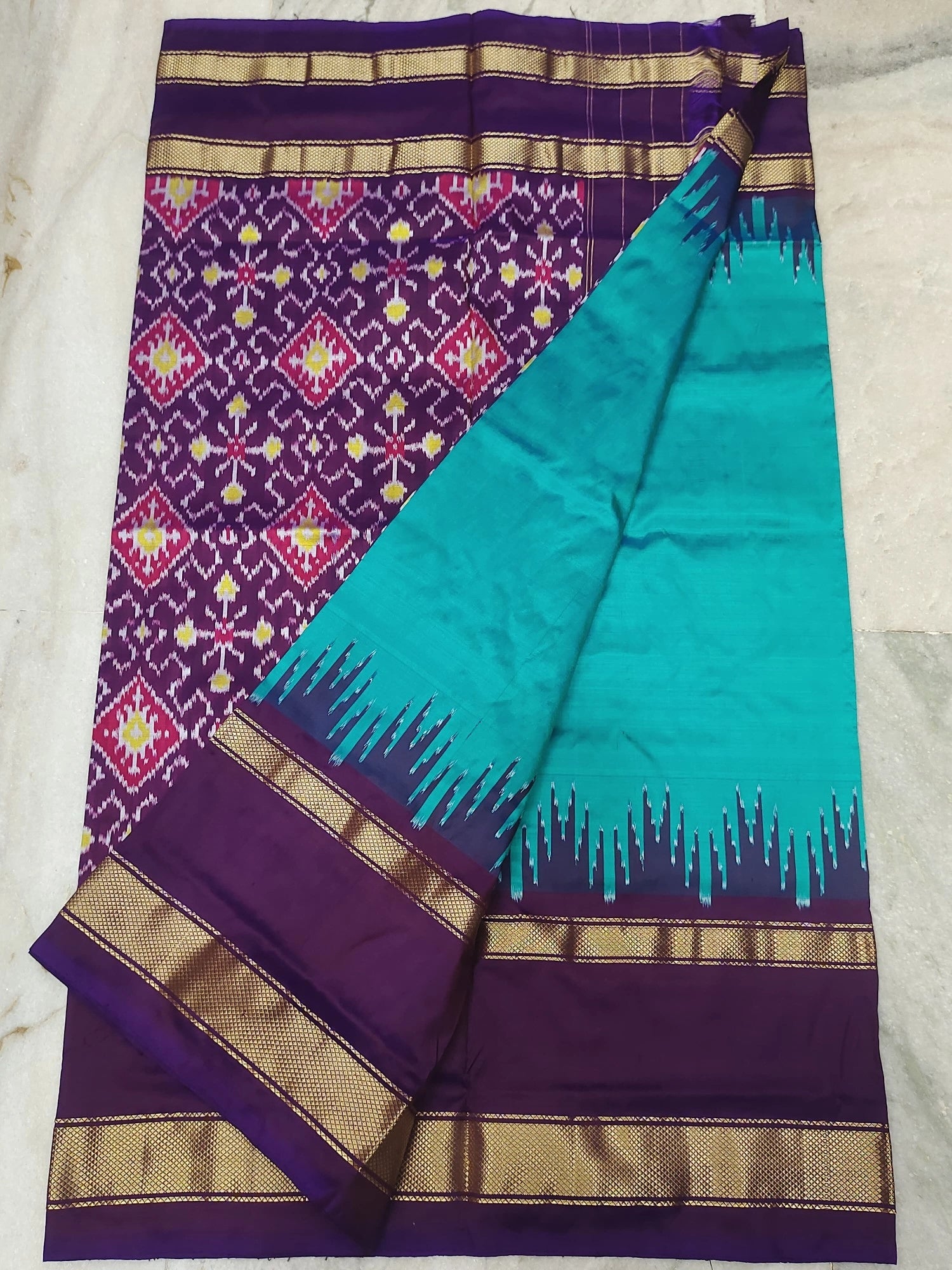 Pochampally ikkat silk saree (silk mark certified) - Pochampally Sarees by Shreekari Silks Pochampally ikkat silk saree (silk mark certified) - Image 5