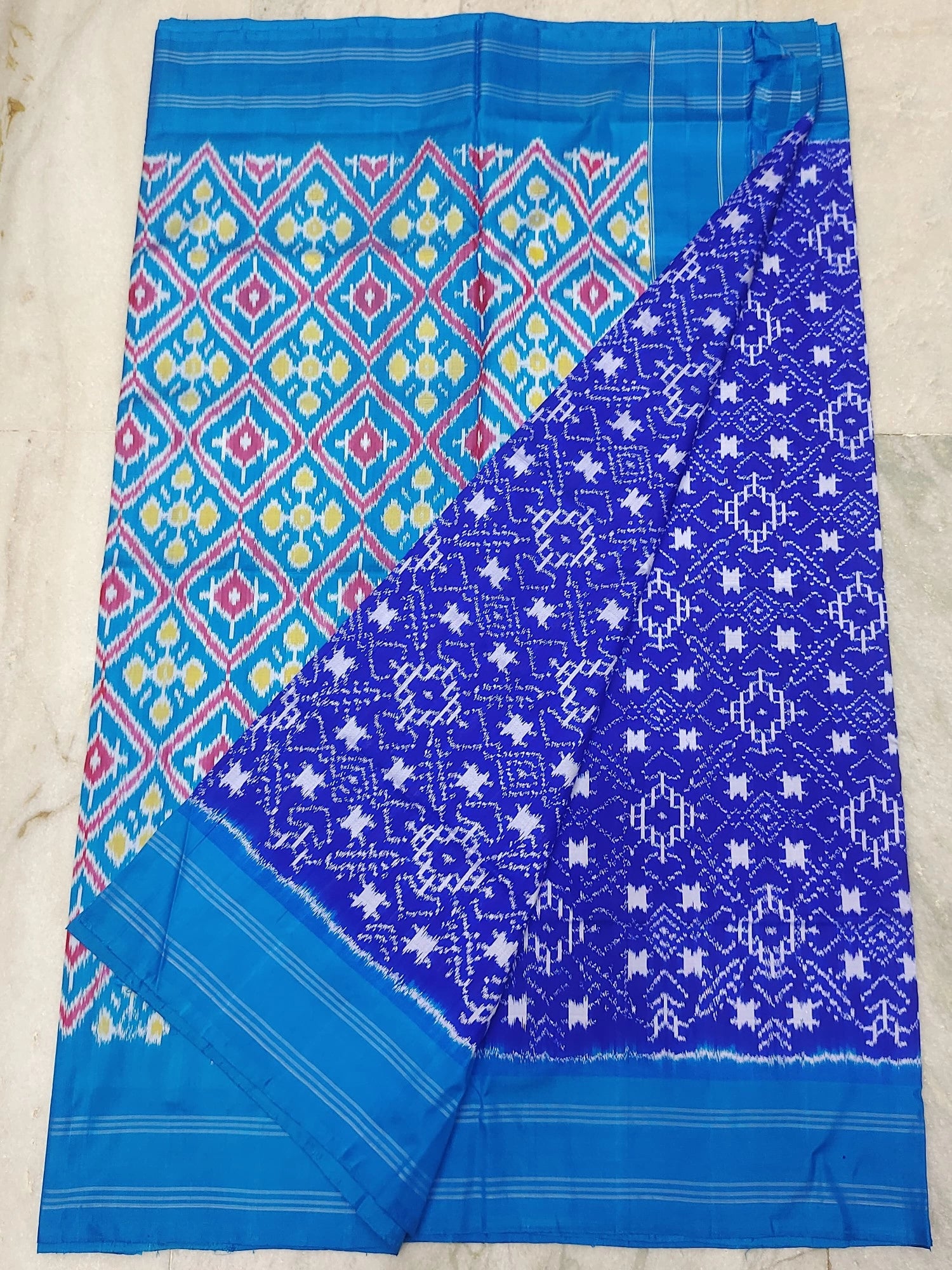 Pochampally ikkat silk saree (silk mark certified) - Pochampally Sarees by Shreekari Silks Pochampally ikkat silk saree (silk mark certified)