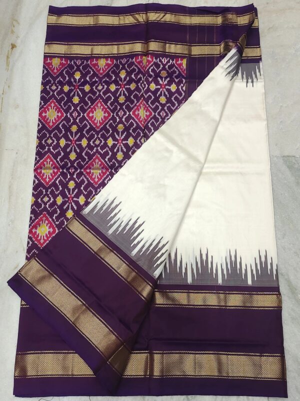 Pochampally ikkat silk saree (silk mark certified) - Pochampally Sarees by Shreekari Silks
