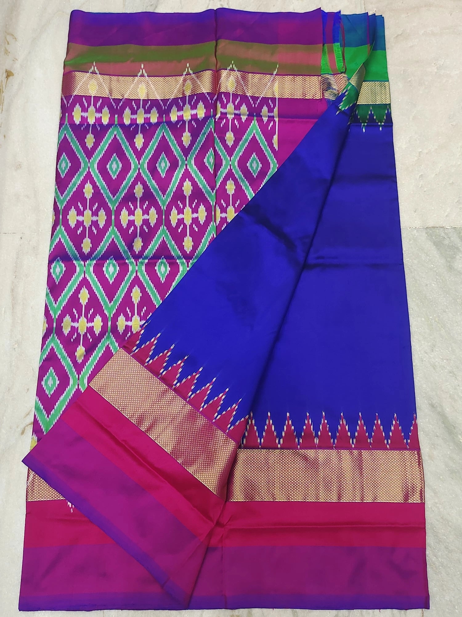 Pochampally ikkat silk saree (silk mark certified) - Pochampally Sarees by Shreekari Silks Pochampally ikkat silk saree (silk mark certified) - Image 3