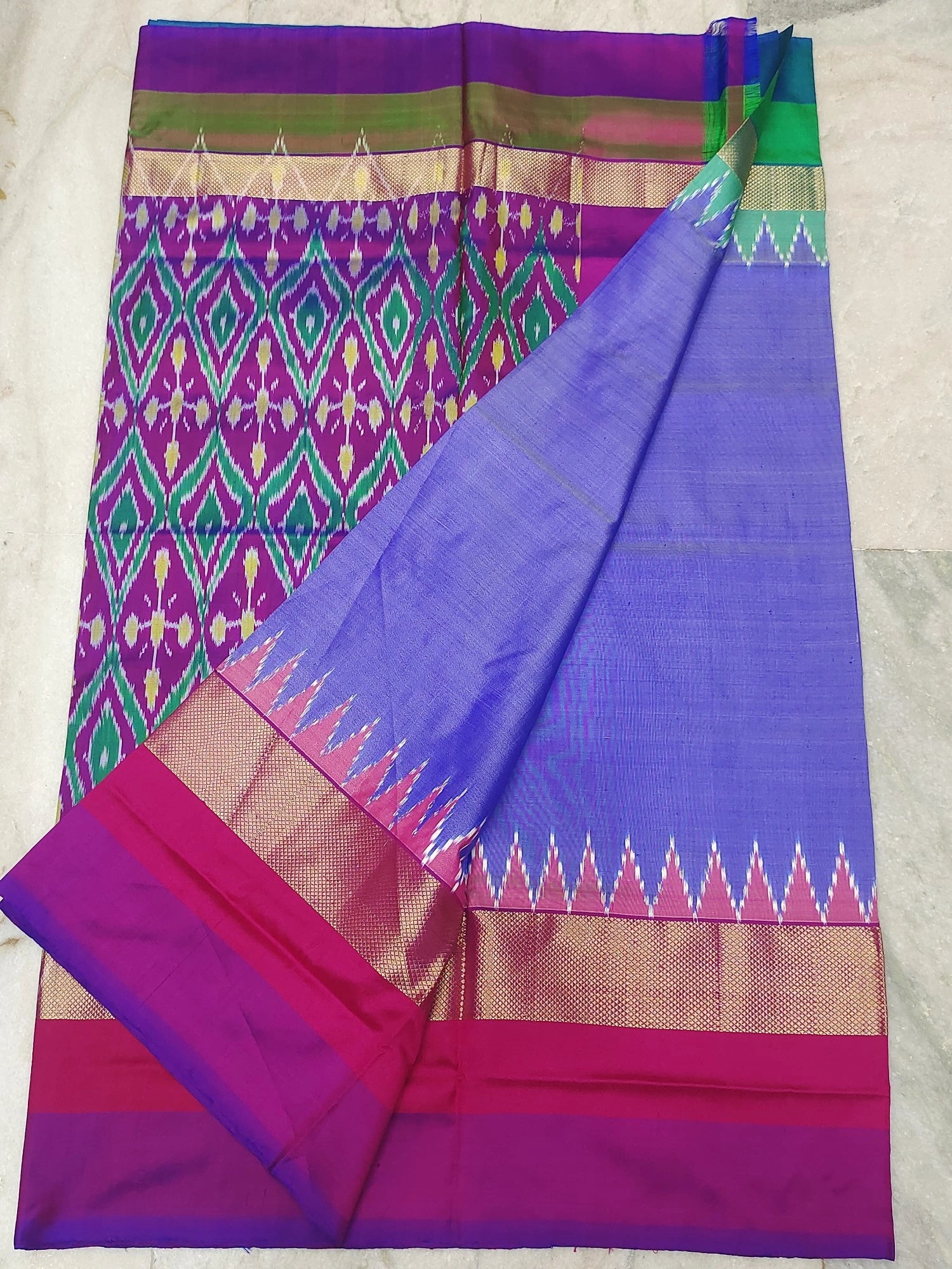 Pochampally ikkat silk saree (silk mark certified) - Pochampally Sarees by Shreekari Silks Pochampally ikkat silk saree (silk mark certified) - Image 5