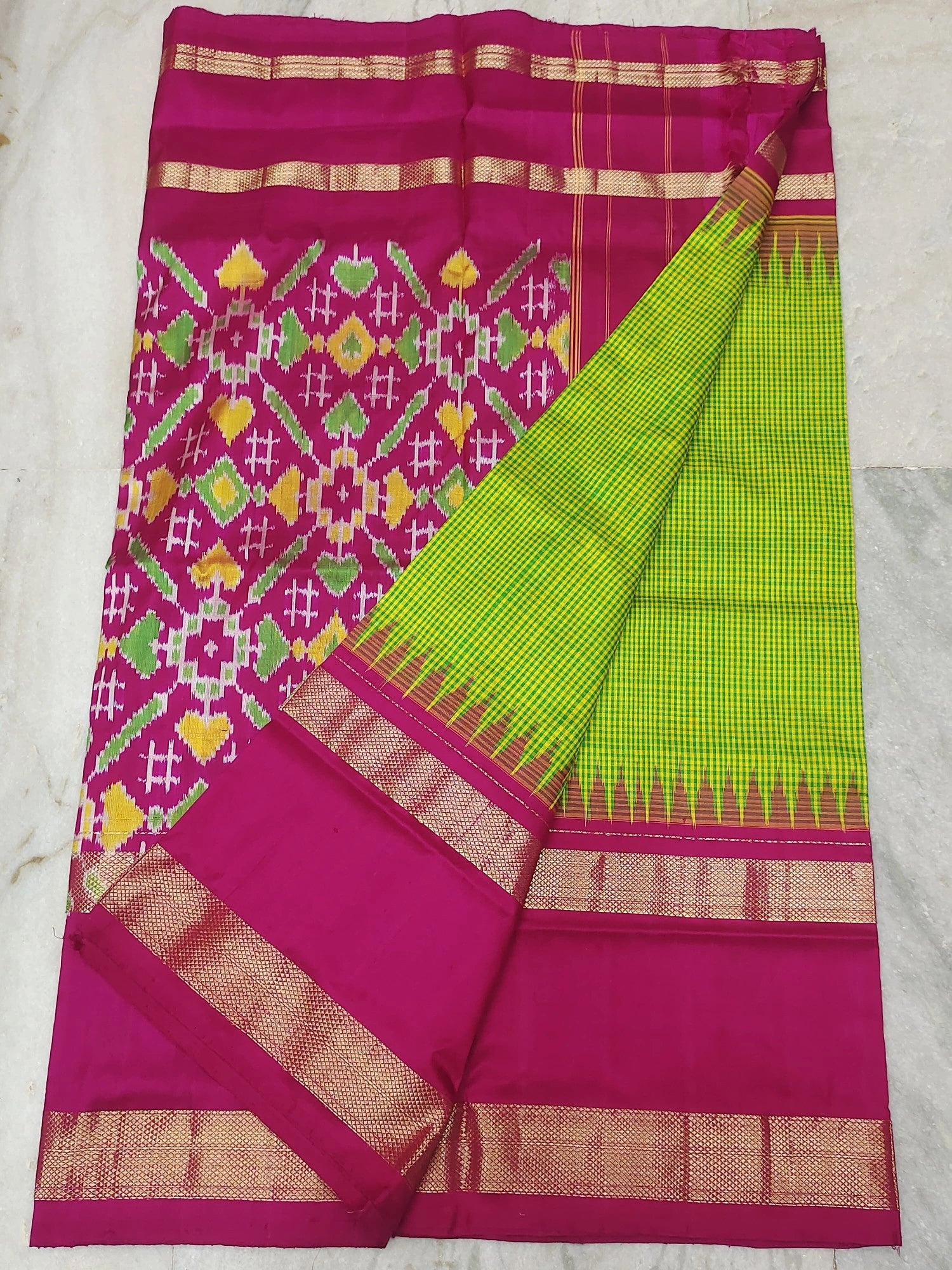 Pochampally ikkat silk saree (silk mark certified) - Pochampally Sarees by Shreekari Silks Pochampally ikkat silk saree (silk mark certified) - Image 2