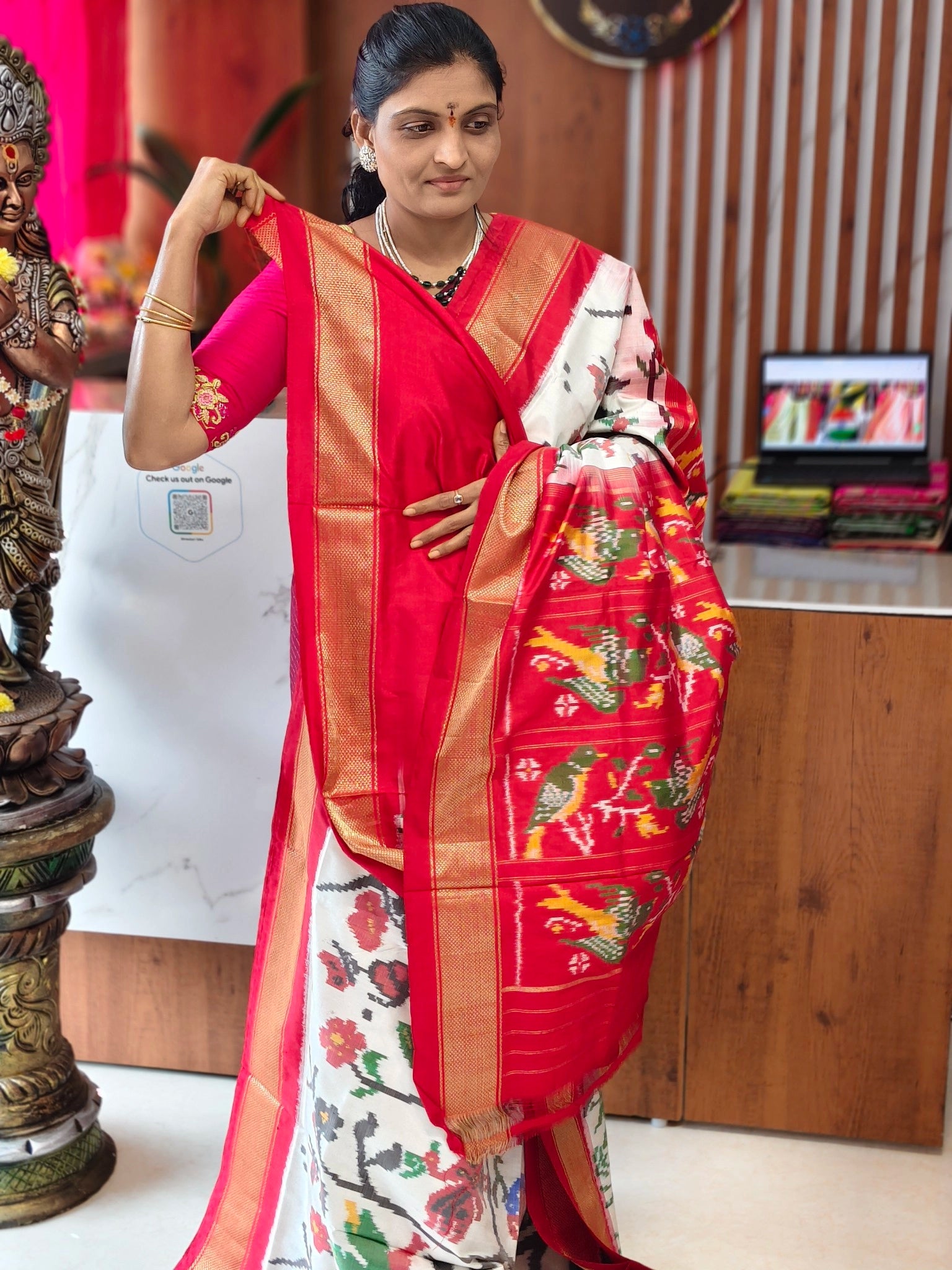 Pochampally pure Madtasu Kadiborder pattu saree - Pochampally Sarees by Shreekari Silks Pochampally pure Madtasu Kadiborder pattu saree - Image 3