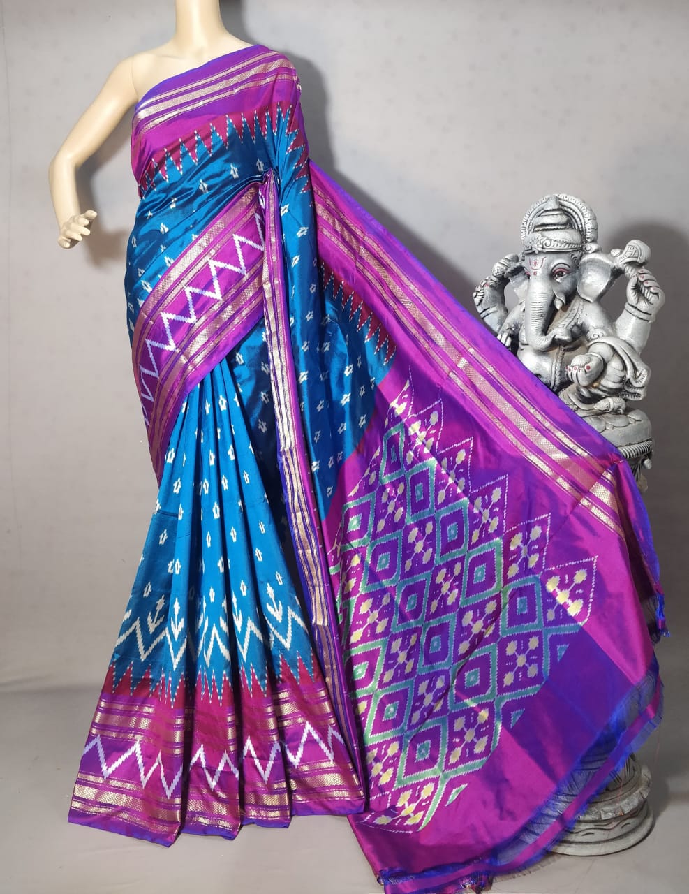 Pochampally pure ikkat silk saree - Pochampally Sarees by Shreekari Silks Pochampally pure ikkat silk saree