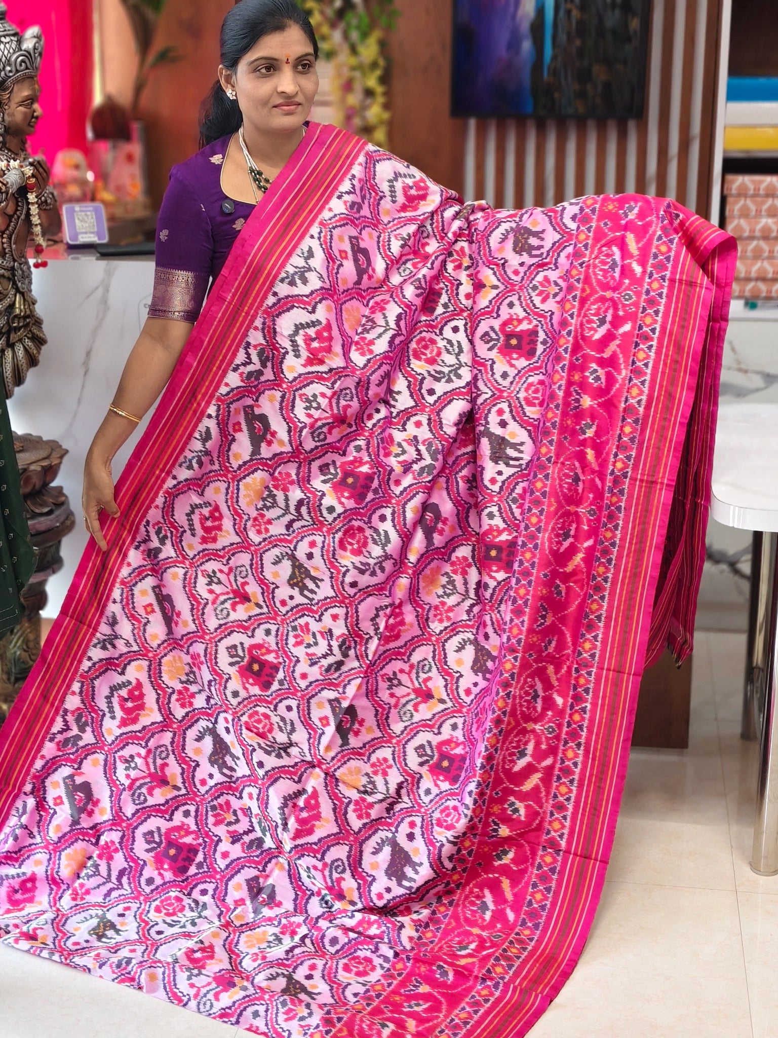 Combodian ikkat patola saree