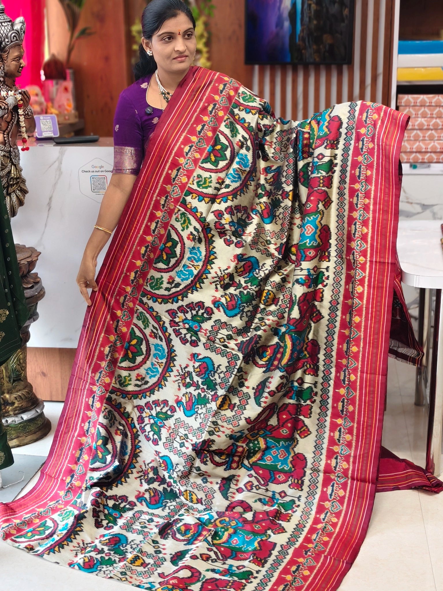 Combodian ikkat patola saree - Pochampally Sarees by Shreekari Silks Combodian ikkat patola saree