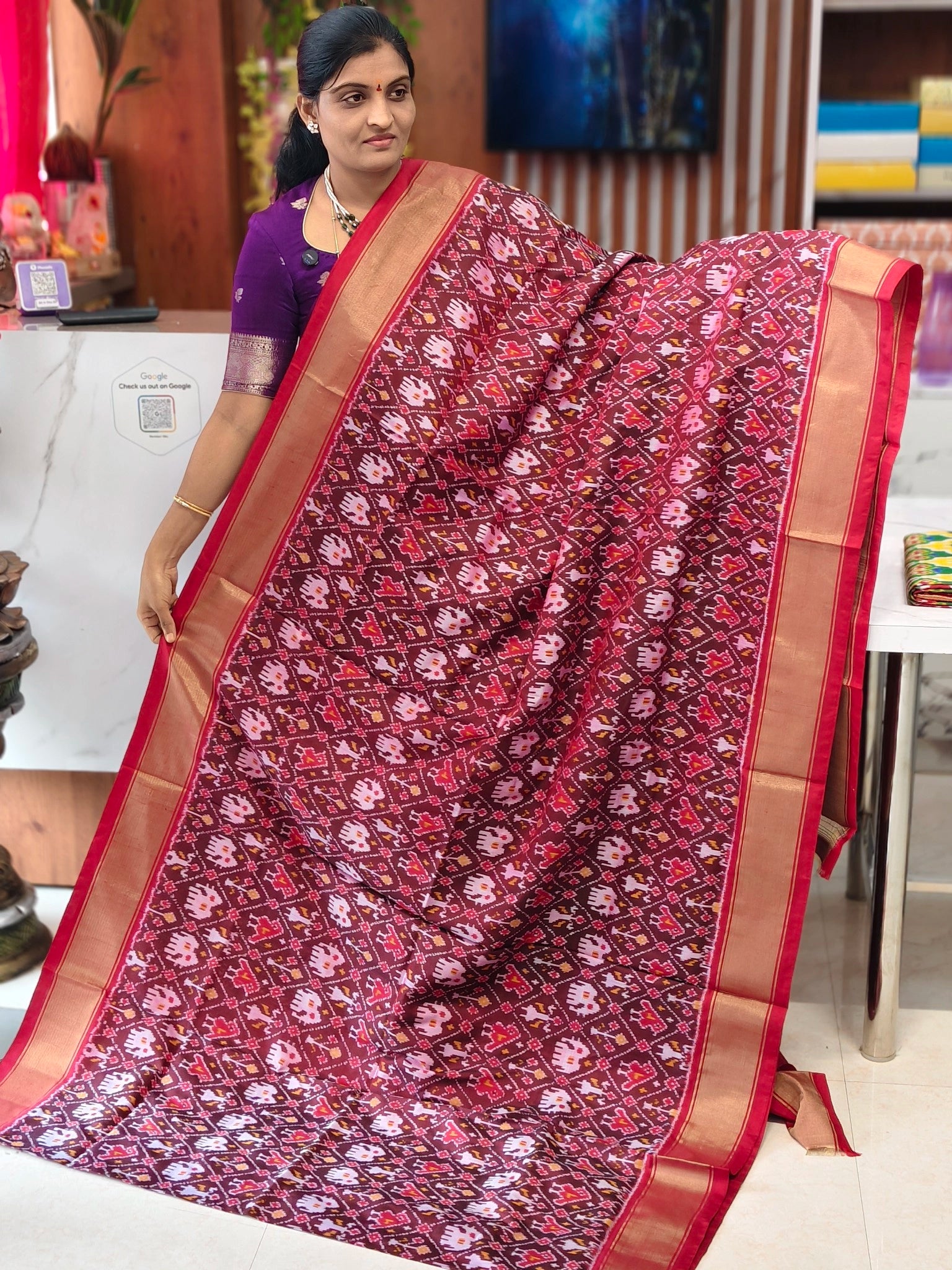 Combodian ikkat patola saree
