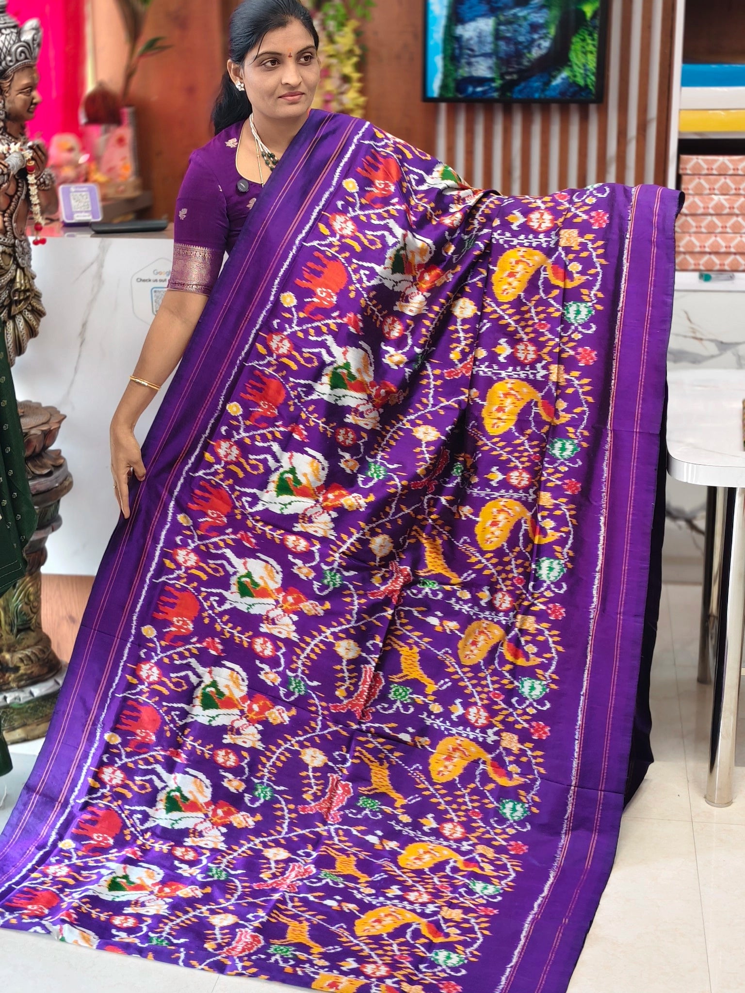 Combodian ikkat patola saree