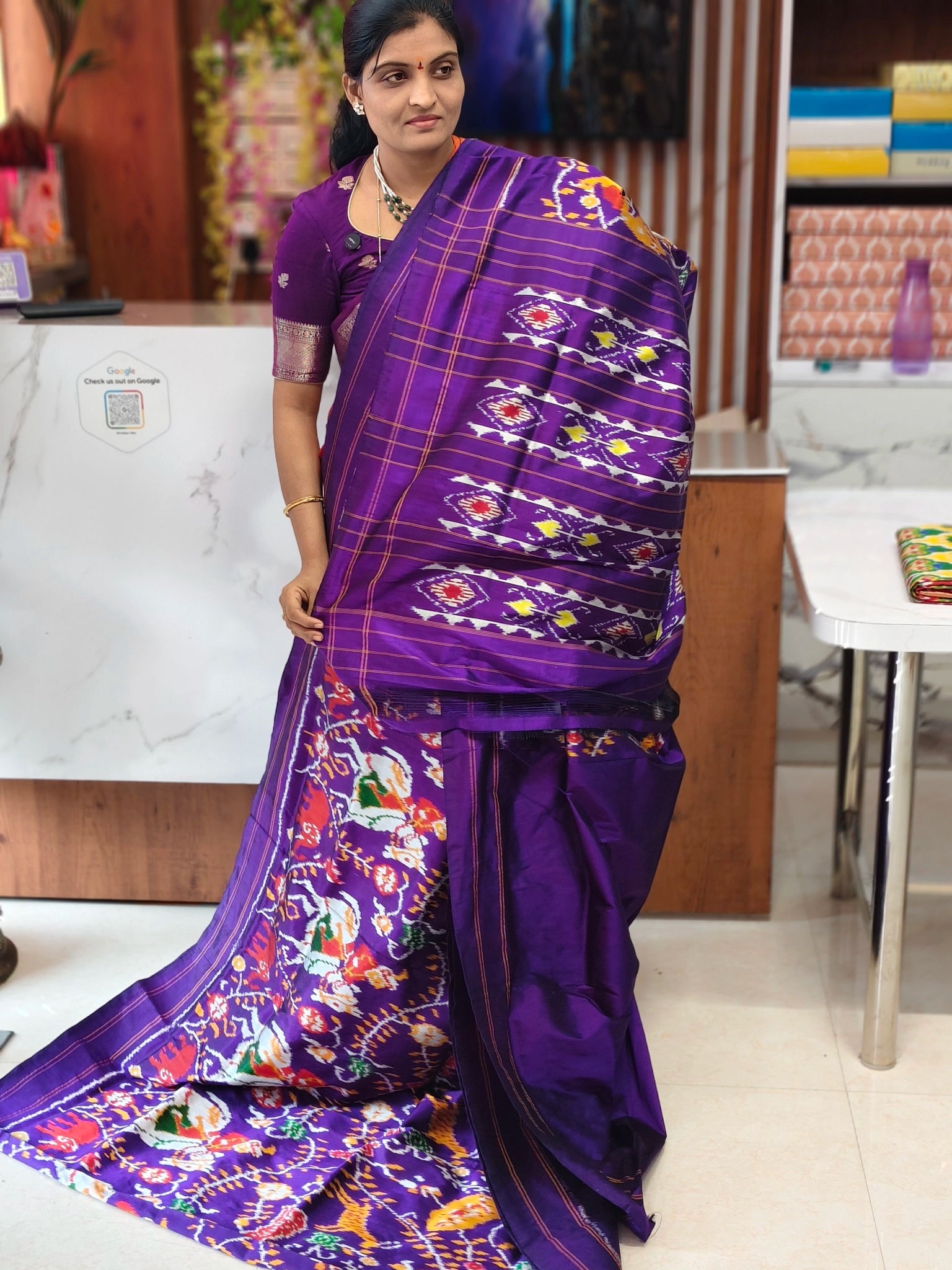 Combodian ikkat patola saree - Pochampally Sarees by Shreekari Silks Combodian ikkat patola saree - Image 2