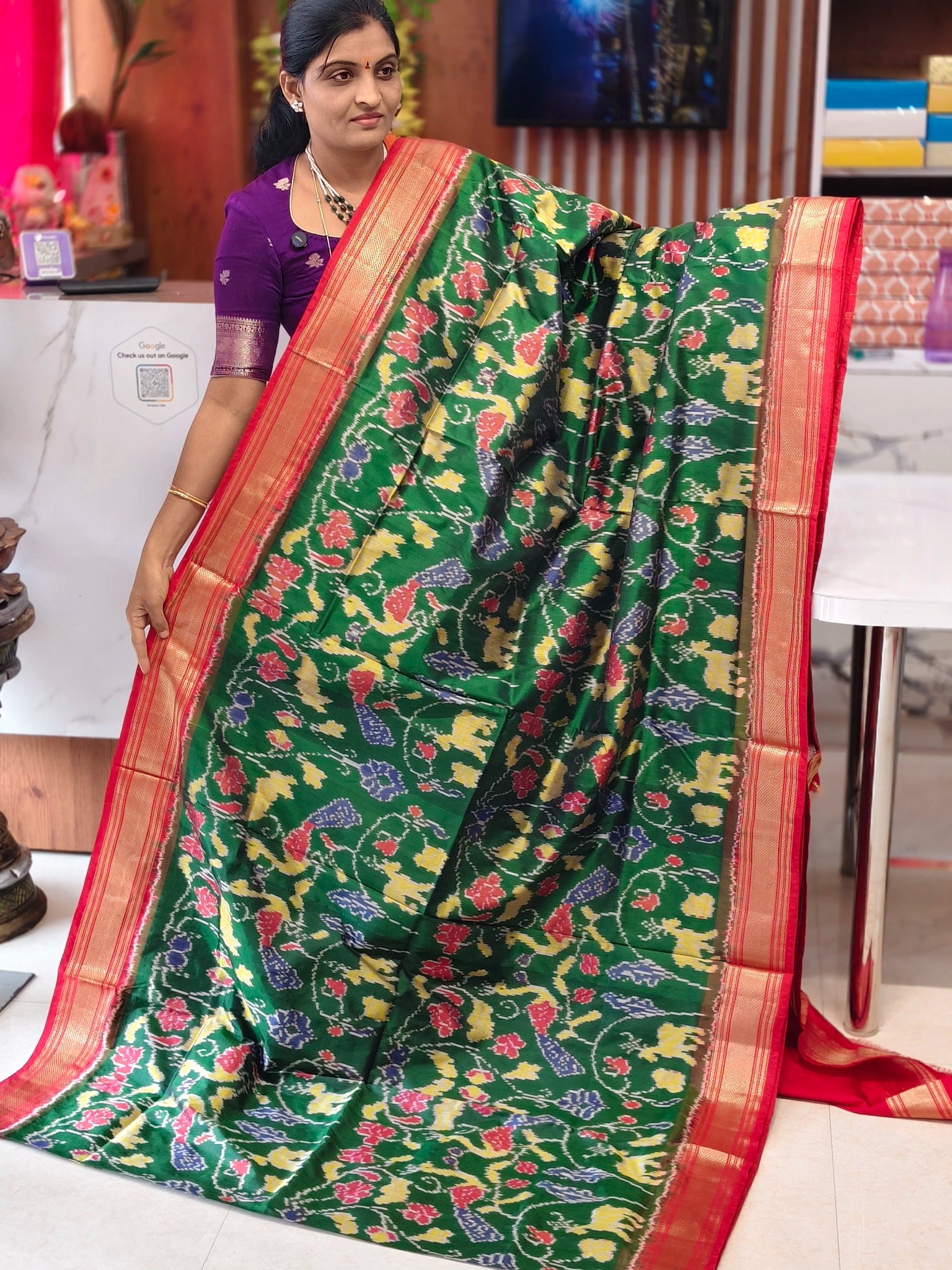 Combodian ikkat patola saree