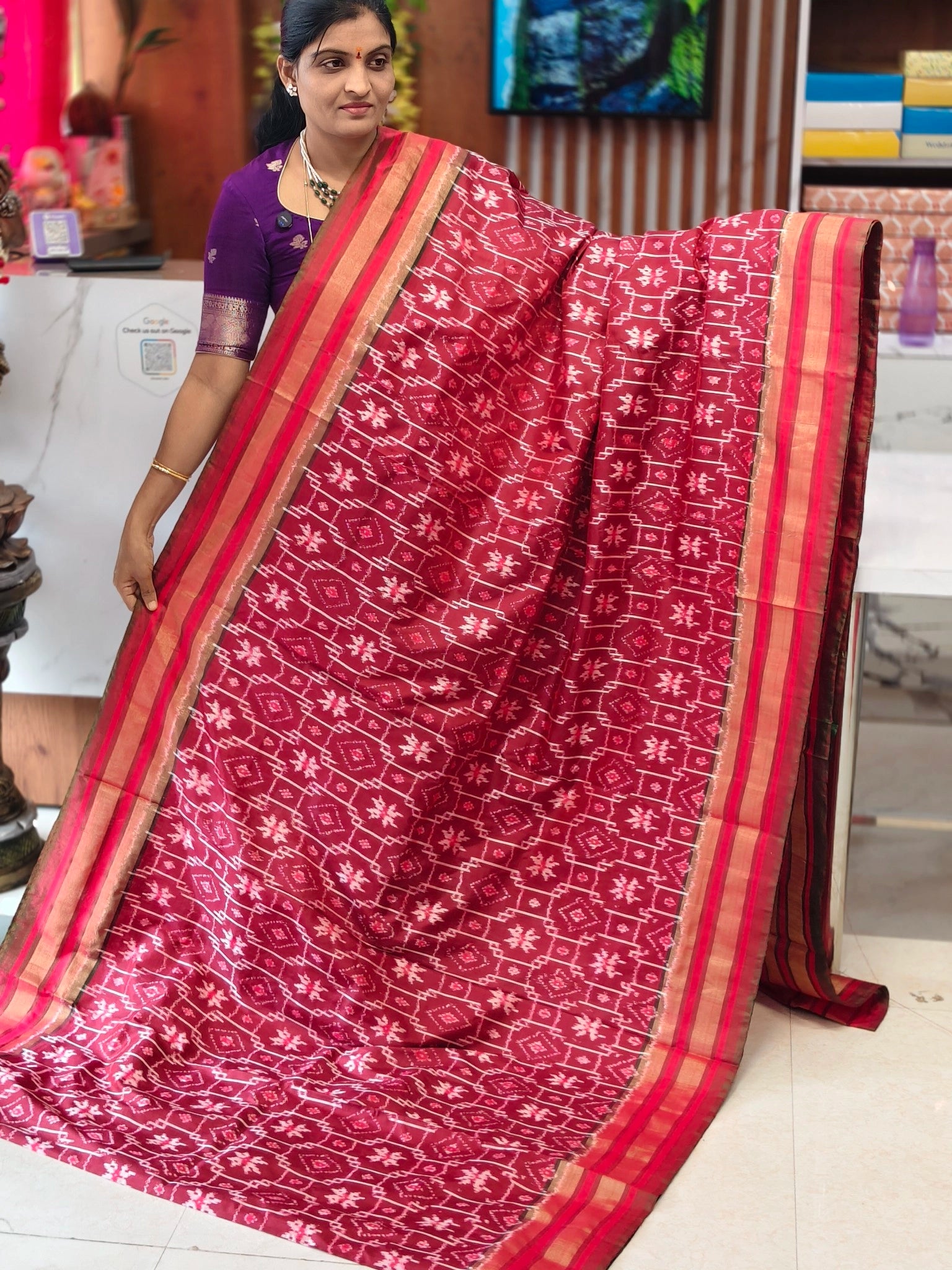 Combodian ikkat patola saree